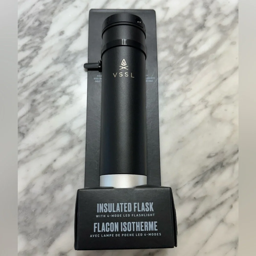 VSSL Insulated Flask + Detachable Bluetooth Spkr - 8oz Stainless - Picture 1 of 2